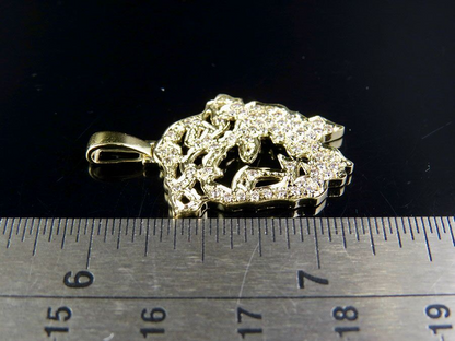 Jesus Face Cutout Lab Grown Diamond Gold Pendant