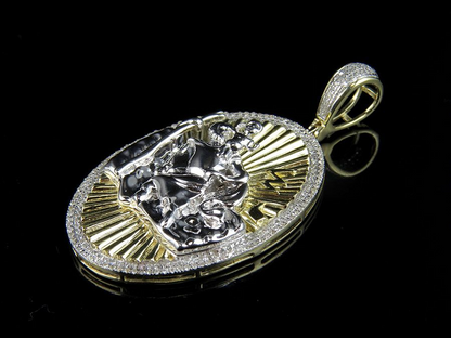 Joseph And Baby Jesus Gold Lab Grown Diamond Pendant