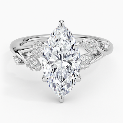 2 1/2 CT Marquise Cut Lab Grown Diamond Cluster Engagement Ring
