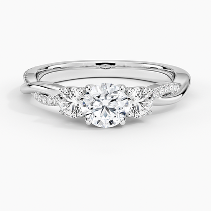 1/2 CT Twisted Band Lab Drown Diamond Engagement Ring