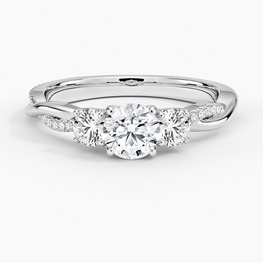 1/2 CT Twisted Band Lab Drown Diamond Engagement Ring