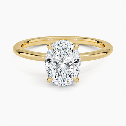 1 1/2 CT 1.5mm Ring Lab Grown Diamond Yellow Gold Solitaire Engagement Ring