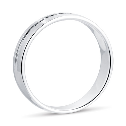 Black Onyx White Gold Lab Grown Diamond Wedding Band