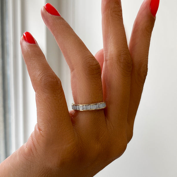 Baguette Lab Grown Diamond Channel Set Eternity Wedding Band