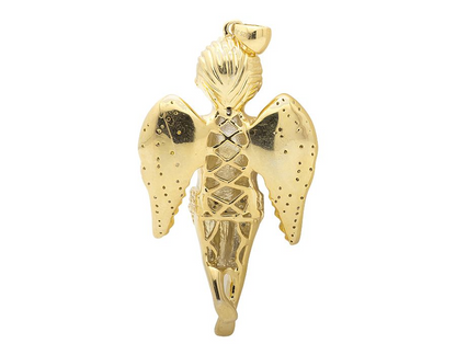 14K Yellow Gold Lab Grown Diamond Praying Pendant