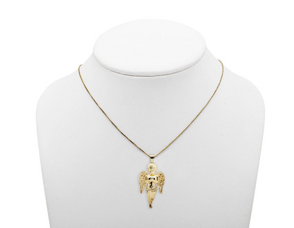 14K Yellow Gold Lab Grown Diamond Praying Pendant