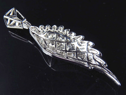 2.0" 10K White Gold Lab Grown Diamond Angel Wing pendant