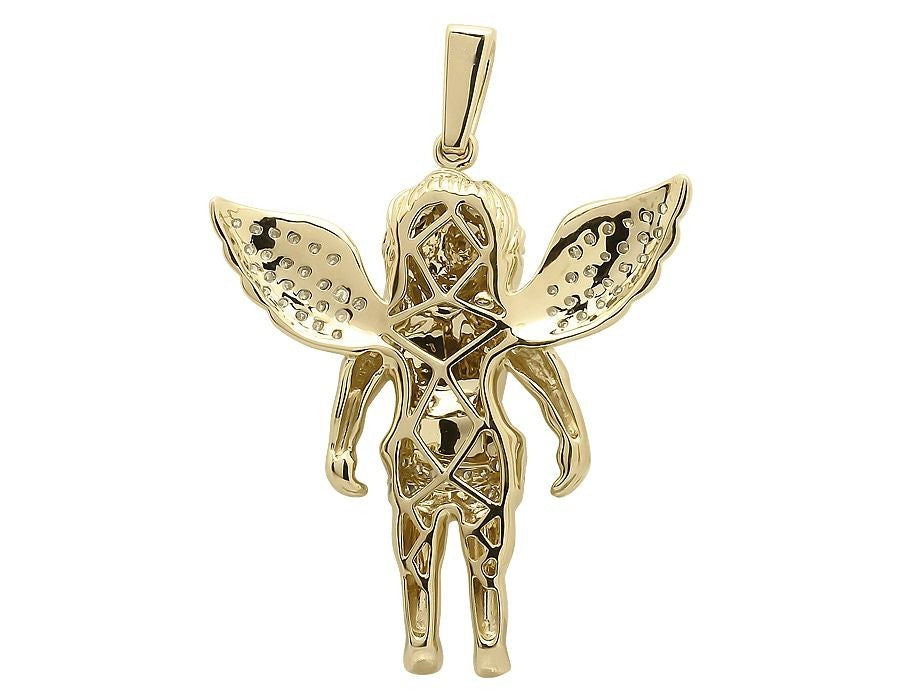 10K Yellow Gold Lab Grown Diamond Angel Cherub Pendant