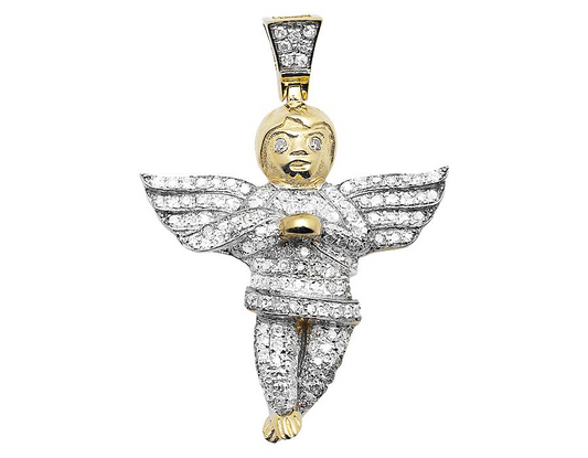 10K Yellow Gold Lab Grown Diamond Cherub Pendant