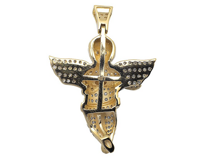 10K Yellow Gold Lab Grown Diamond Cherub Pendant