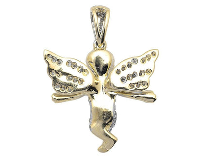 10K Yellow Gold Lab Grown Diamond Angel Charm Pendant