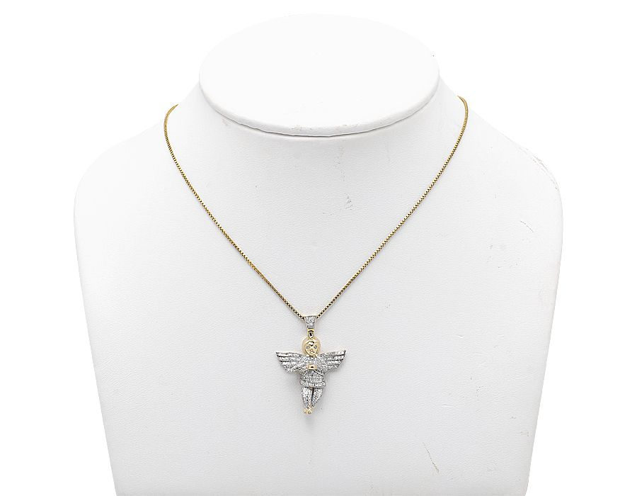 10K Yellow Gold Lab Grown Diamond Cherub Pendant