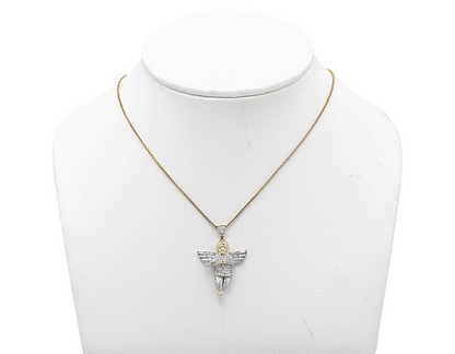 10K Yellow Gold Lab Grown Diamond Cherub Pendant