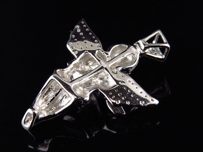 10K White Gold Lab Grown Diamond Praying Handas Pendant