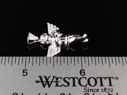 10K White Gold Lab Grown Diamond Praying Handas Pendant
