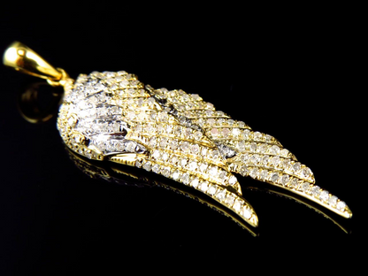 10K Yellow Gold Lab Grown Diamond Welded Angel Wing pendant