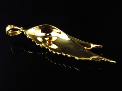 10K Yellow Gold Lab Grown Diamond Welded Angel Wing pendant