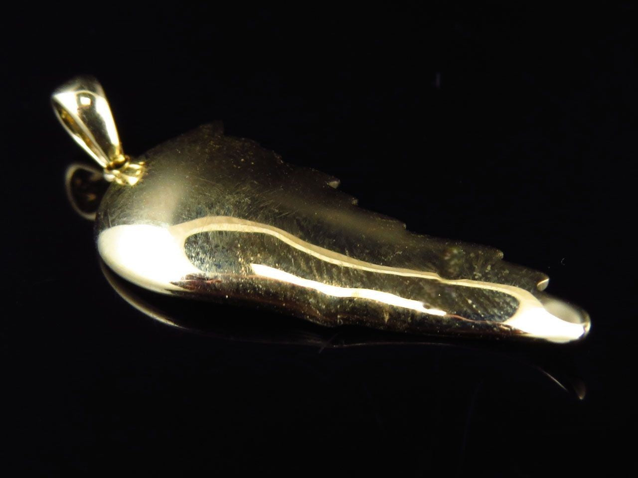 1.25" 10K Yellow Gold Canary Lab Grown Diamond Angel Wing Pendant