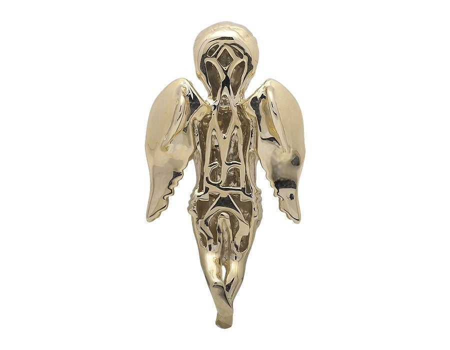 10K Yellow Gold Lab Grown Diamond Mini Angel Praying Pendant