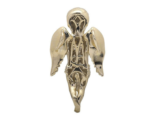 10K Yellow Gold Lab Grown Diamond Mini Angel Praying Pendant