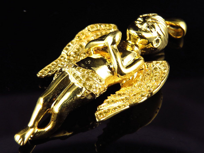 10K Yellow Gold Lab Groen Diamond Charm pendant