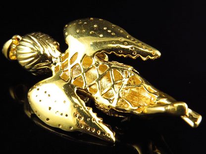 10K Yellow Gold Lab Groen Diamond Charm pendant