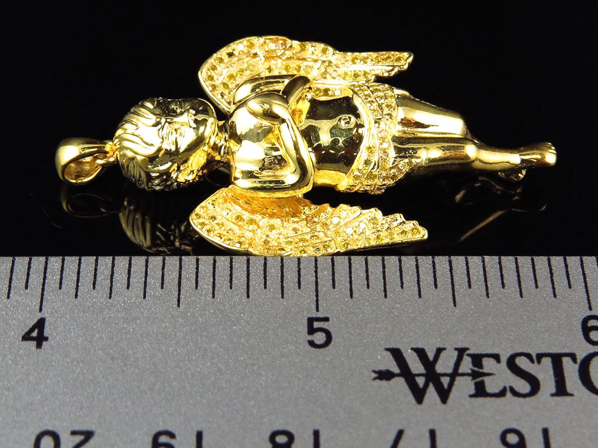 10K Yellow Gold Lab Groen Diamond Charm pendant