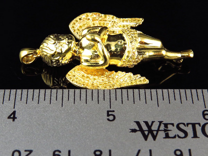 10K Yellow Gold Lab Groen Diamond Charm pendant