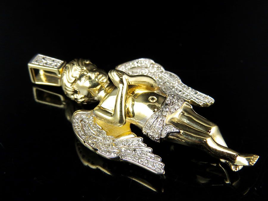 10K Yellow Gold Pryaing Hands Lab Grown Diamond Pendant