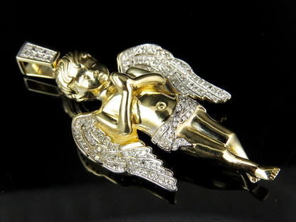 10K Yellow Gold Pryaing Hands Lab Grown Diamond Pendant