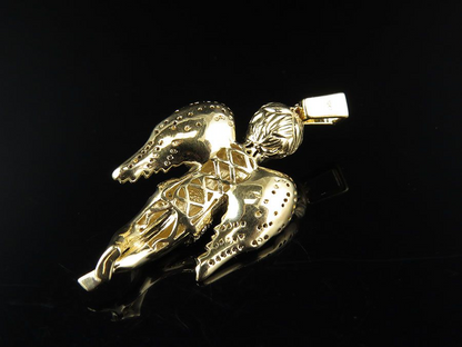 10K Yellow Gold Pryaing Hands Lab Grown Diamond Pendant