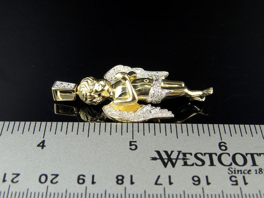 10K Yellow Gold Pryaing Hands Lab Grown Diamond Pendant