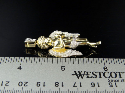 10K Yellow Gold Pryaing Hands Lab Grown Diamond Pendant