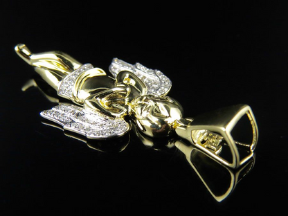 10K Yellow Gold Lab Grown Diamond Praying Angel Pendant