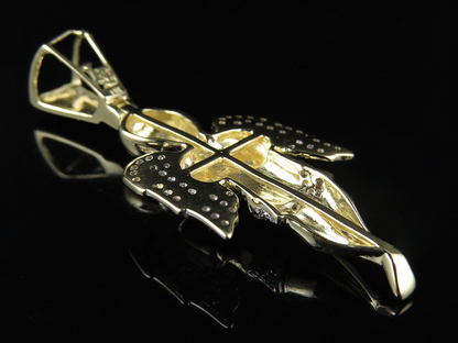 10K Yellow Gold Lab Grown Diamond Praying Angel Pendant