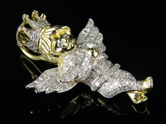 10K Fully Iced Out Yellow gold Lab Grown Daimond Pendant