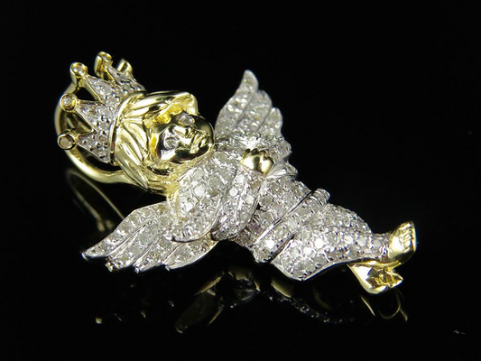 10K Fully Iced Out Yellow gold Lab Grown Daimond Pendant