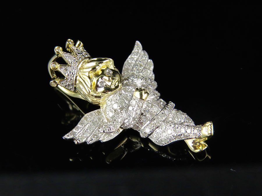10K Fully Iced Out Yellow gold Lab Grown Daimond Pendant
