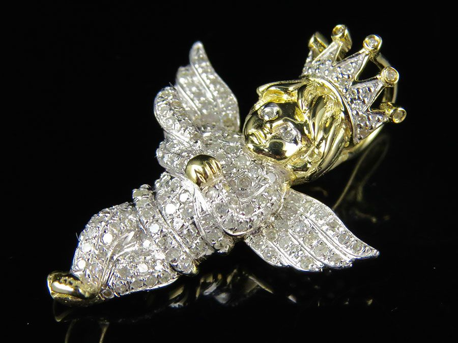 10K Fully Iced Out Yellow gold Lab Grown Daimond Pendant