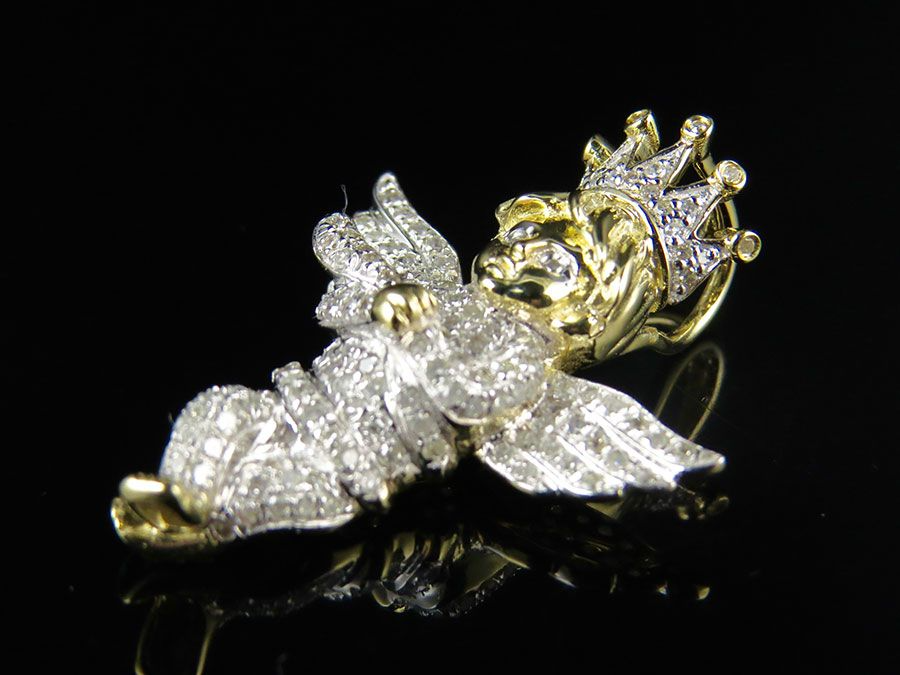 10K Fully Iced Out Yellow gold Lab Grown Daimond Pendant