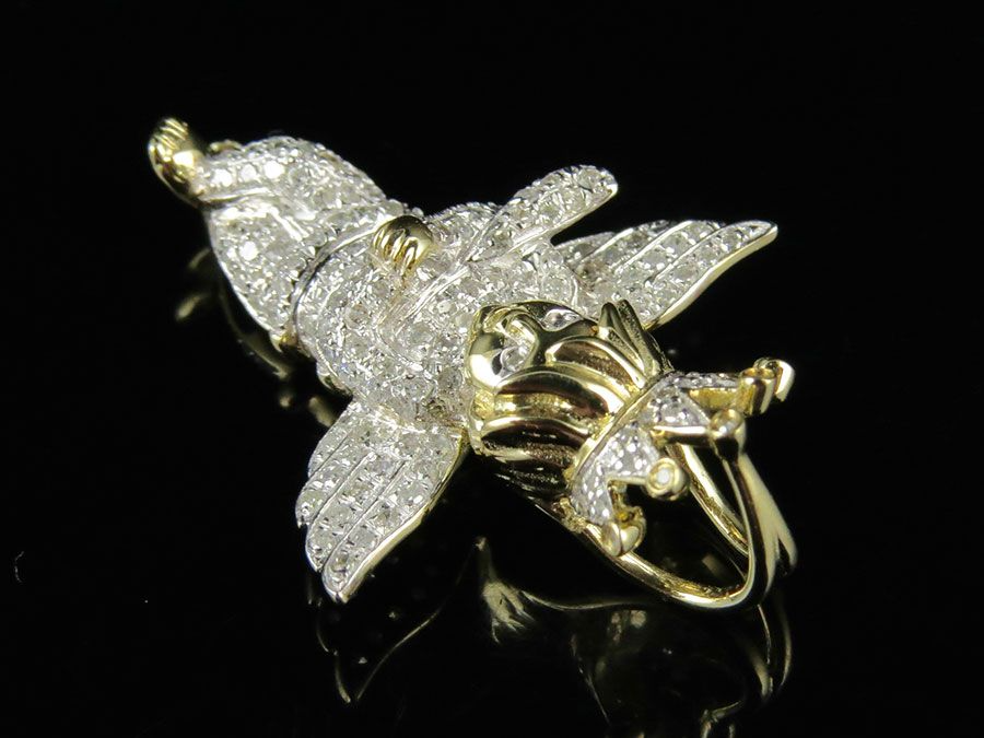 10K Fully Iced Out Yellow gold Lab Grown Daimond Pendant