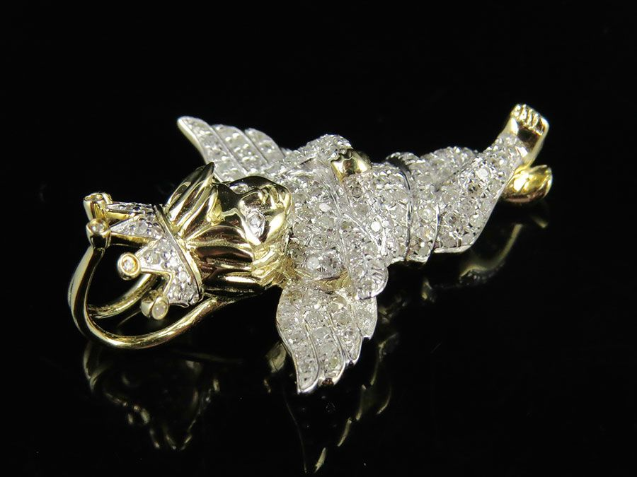 10K Fully Iced Out Yellow gold Lab Grown Daimond Pendant