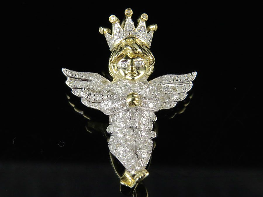 10K Fully Iced Out Yellow gold Lab Grown Daimond Pendant