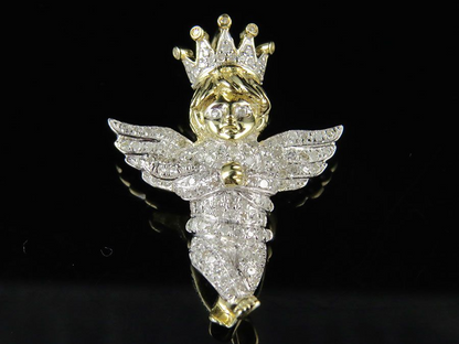 10K Fully Iced Out Yellow gold Lab Grown Daimond Pendant
