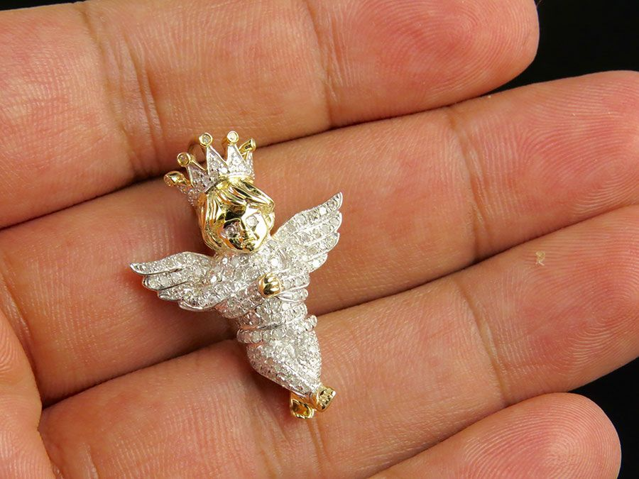 10K Fully Iced Out Yellow gold Lab Grown Daimond Pendant