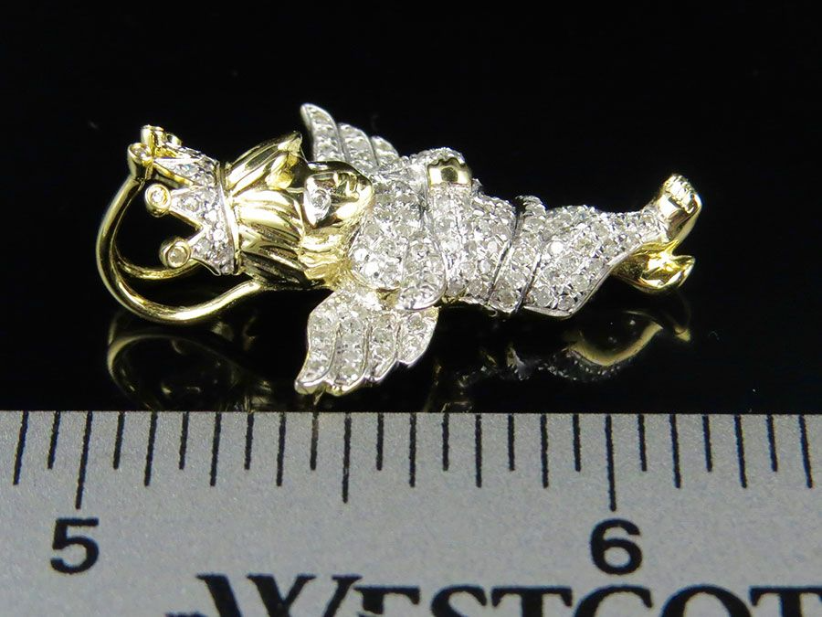 10K Fully Iced Out Yellow gold Lab Grown Daimond Pendant