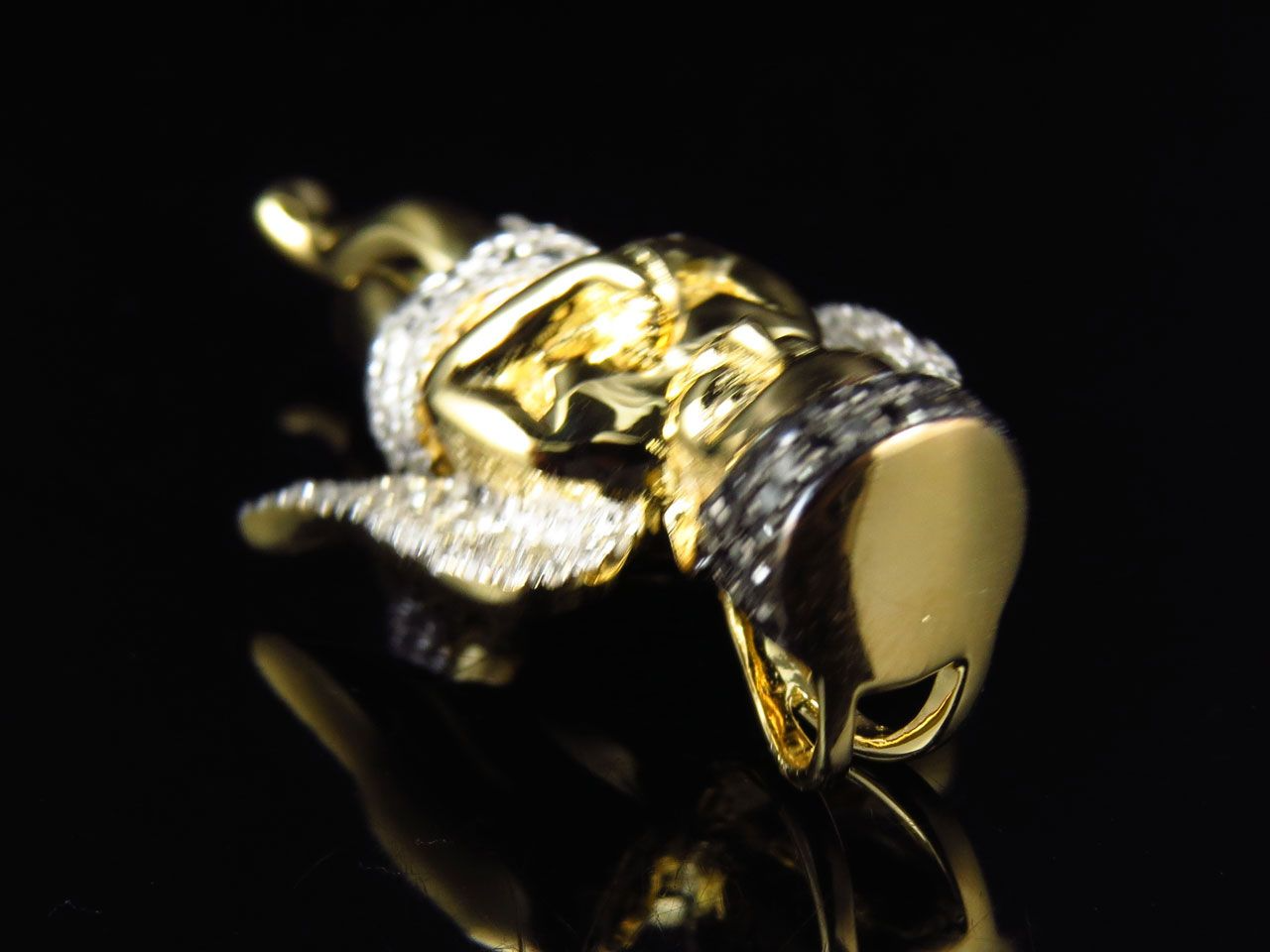 10k Yellow Gold Lab Grown Diamond Hip Hop Angel Pendant