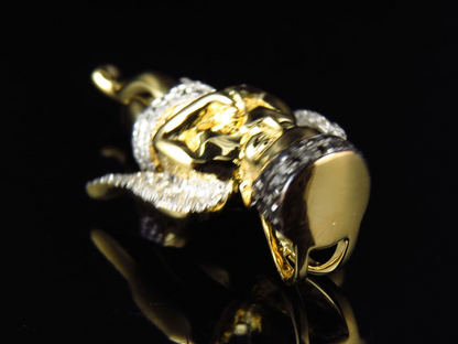 10k Yellow Gold Lab Grown Diamond Hip Hop Angel Pendant