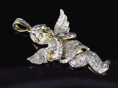 1.50" Fully Iced Out Lab Grown Diamond Angel Pendant