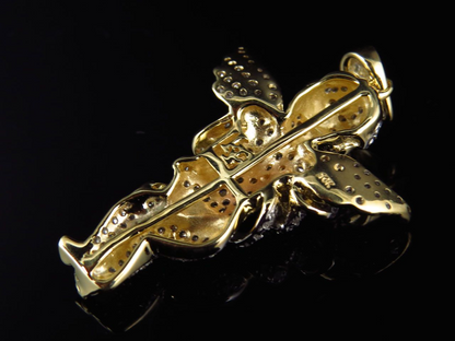 1.50" Fully Iced Out Lab Grown Diamond Angel Pendant